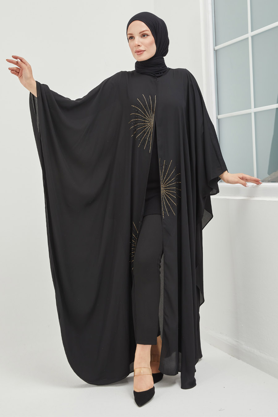 Tesettür Abaya - Siyah 