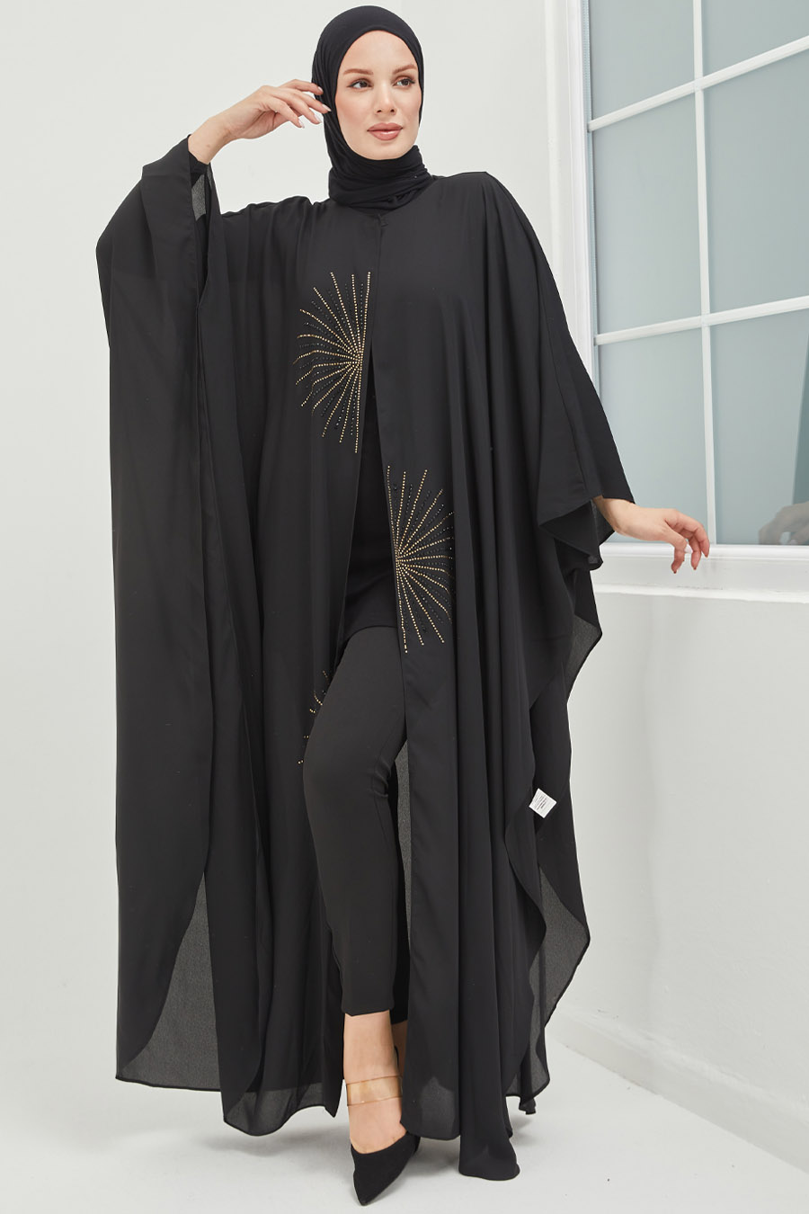 Tesettür Abaya - Siyah 
