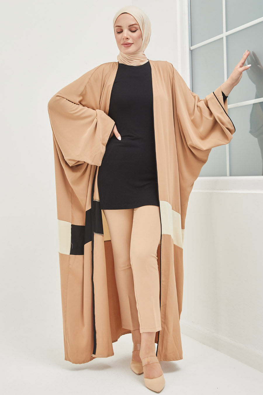 Tesettür Abaya - Krem Tesettür Abaya - Krem