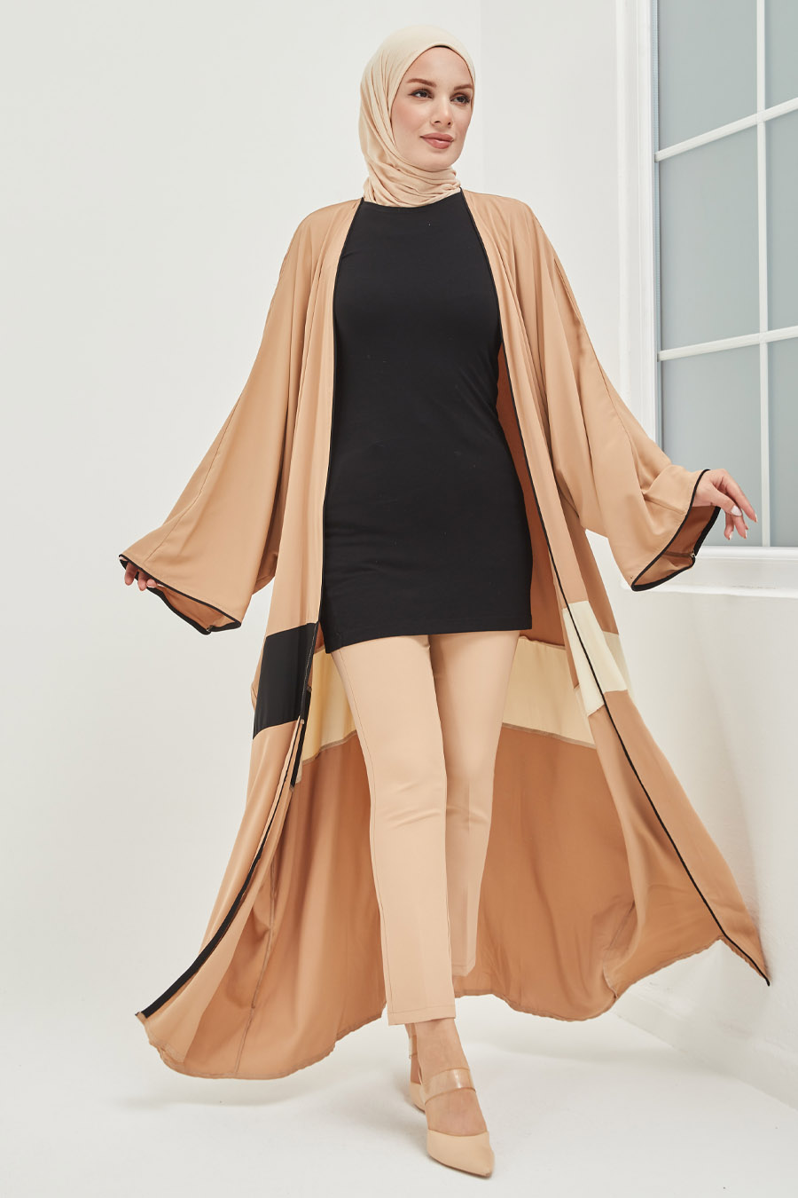 Tesettür Abaya - Krem Tesettür Abaya - Krem