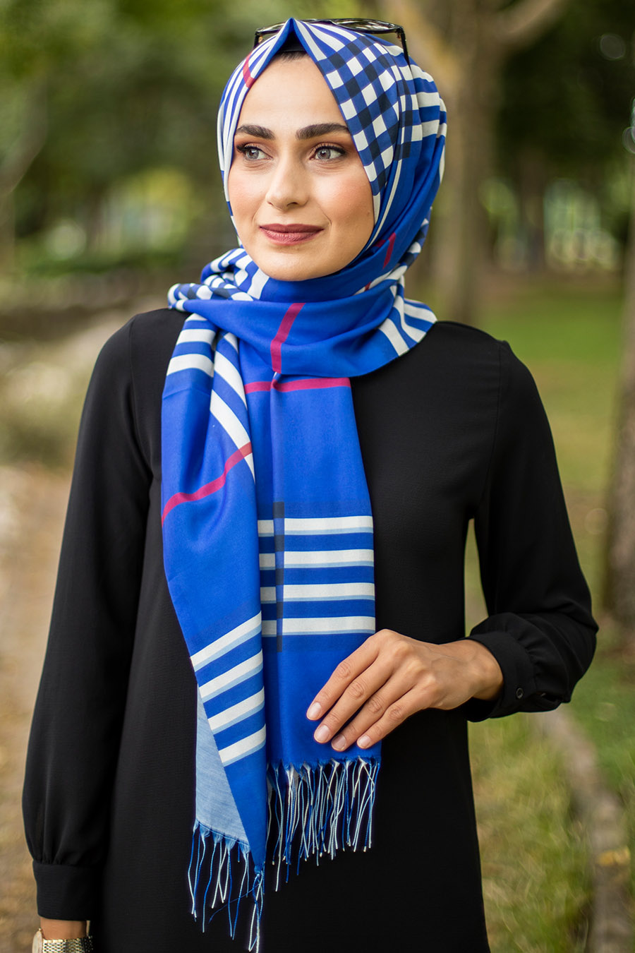 Ekose Desenli - Saks Mavisi Ekose Desenli - Saks Mavisi