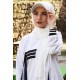 Hazır Şapkalı Şal - Ekru Hazır Şapkalı Şal - Ekru