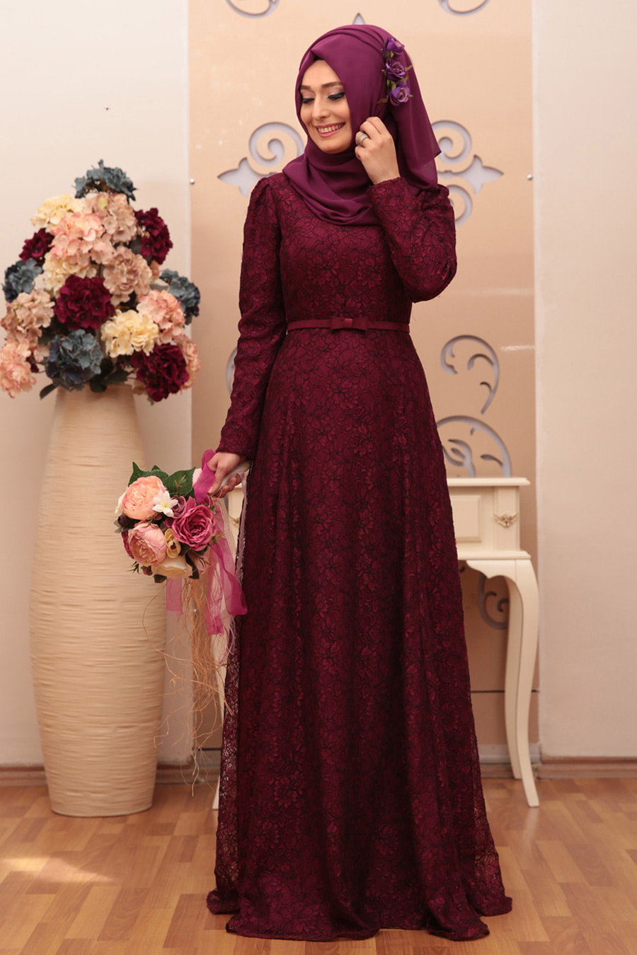 Lina Abiye - Koyu Fuşya Lina Abiye - Koyu Fuşya