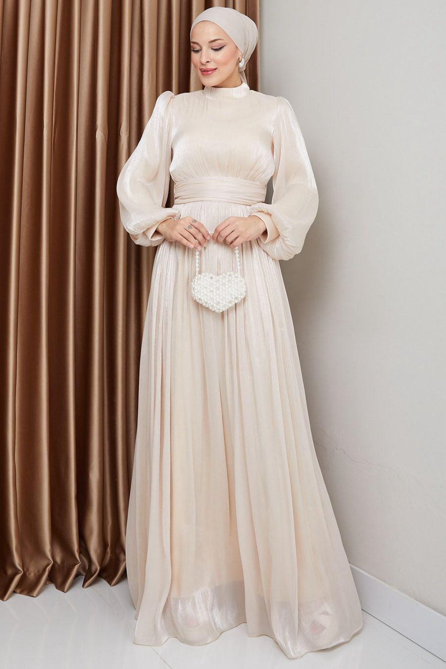 BEİGE EVENING DRESS 