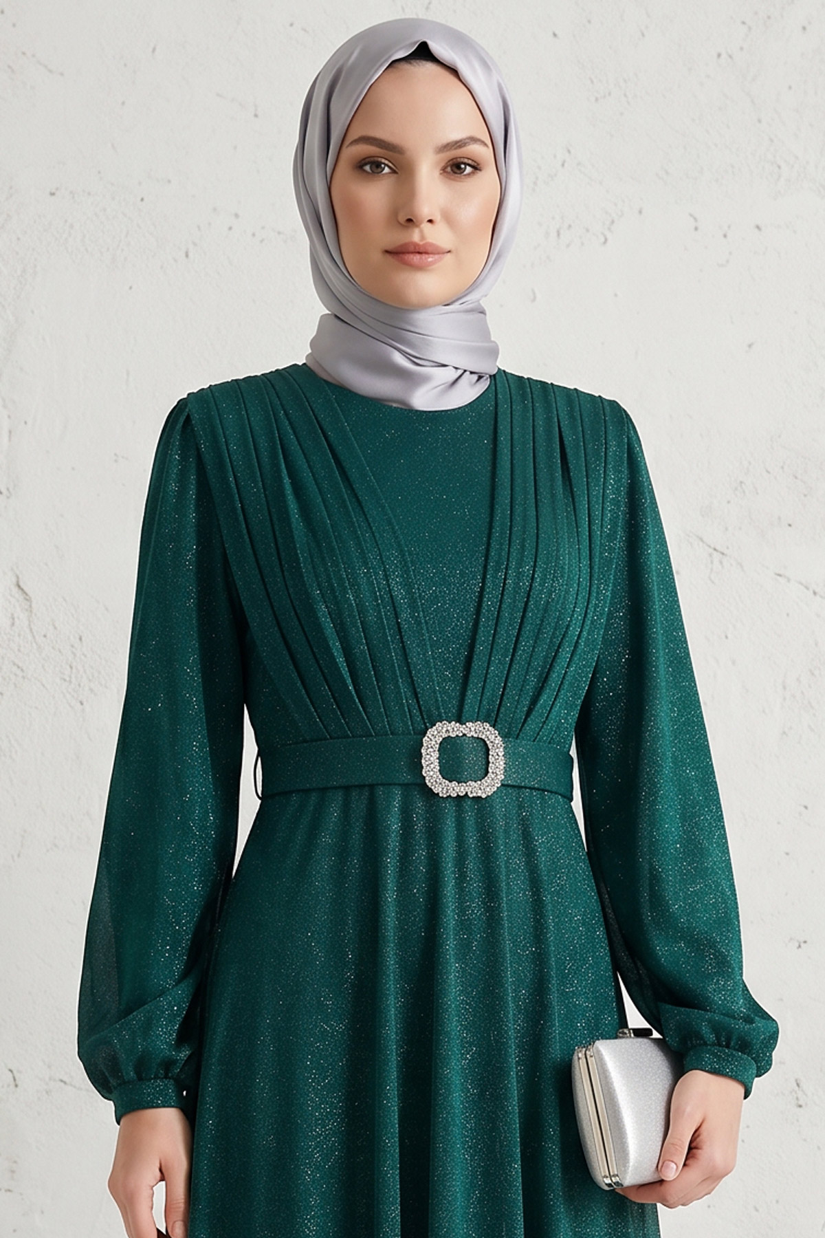 GREEN EVENING DRESS