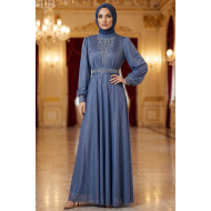 INDIGO BLUE EVENING DRESS