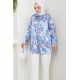 ÇİÇEK DESENLİ TUNİK MAVİ