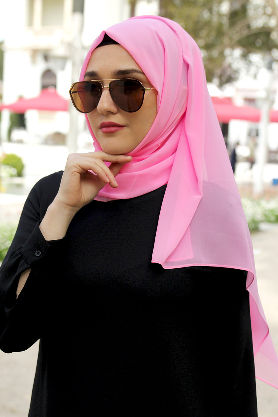 Pembe - Düz Şifon Şal Pembe - Düz Şifon Şal