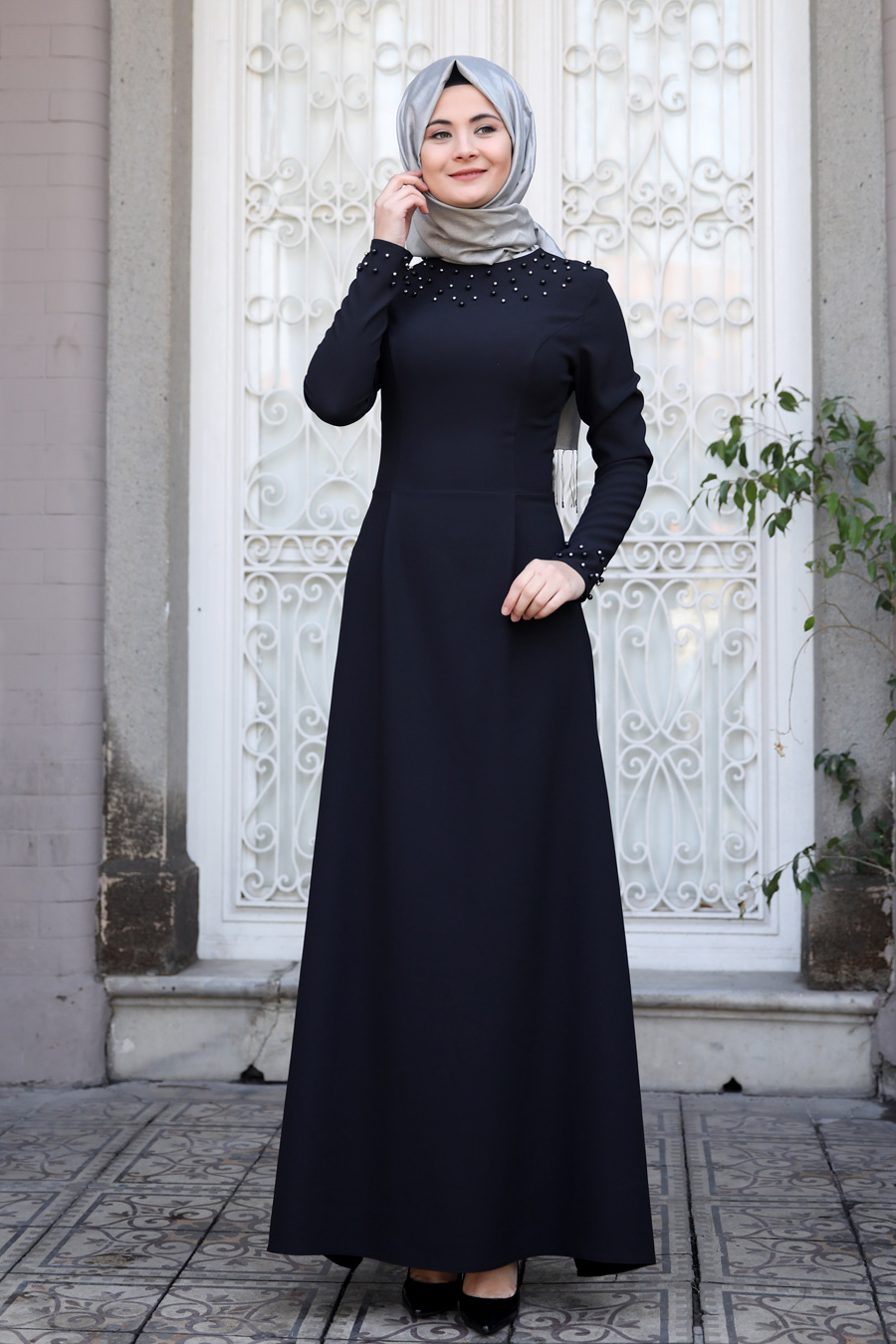 Sümay Moda - İnci Elbise - Siyah