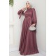 Kemerli Abiye Elbise - GÜL KURUSU Kemerli Abiye Elbise - GÜL KURUSU