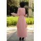 Desenli Abaya-Pembe