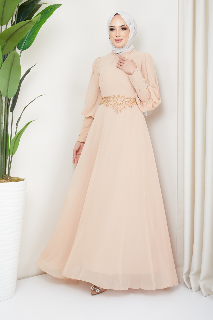 Evening Dress - Beıge