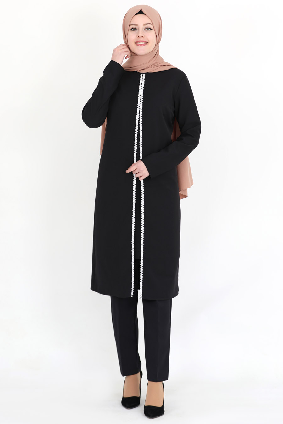 Tunic and Pant Suit - Black