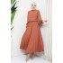 Tunic and Skirt Suit - BRICK COLOR 