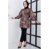 Tunic and pant Suit - Brown