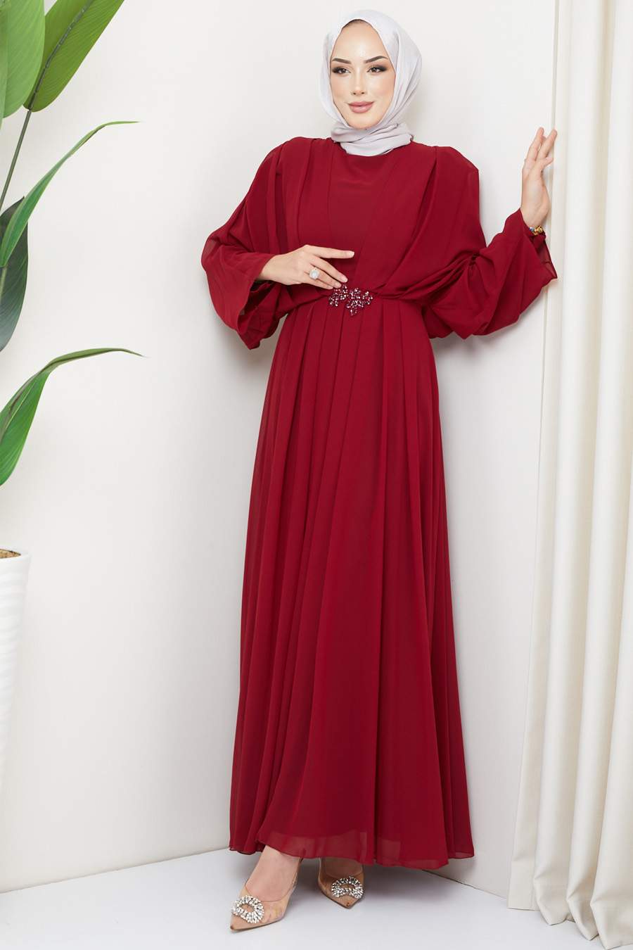 Evenıng Dress - Claret Red