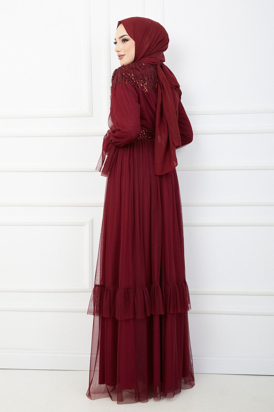 EVENING DRESS- CLARED RED 