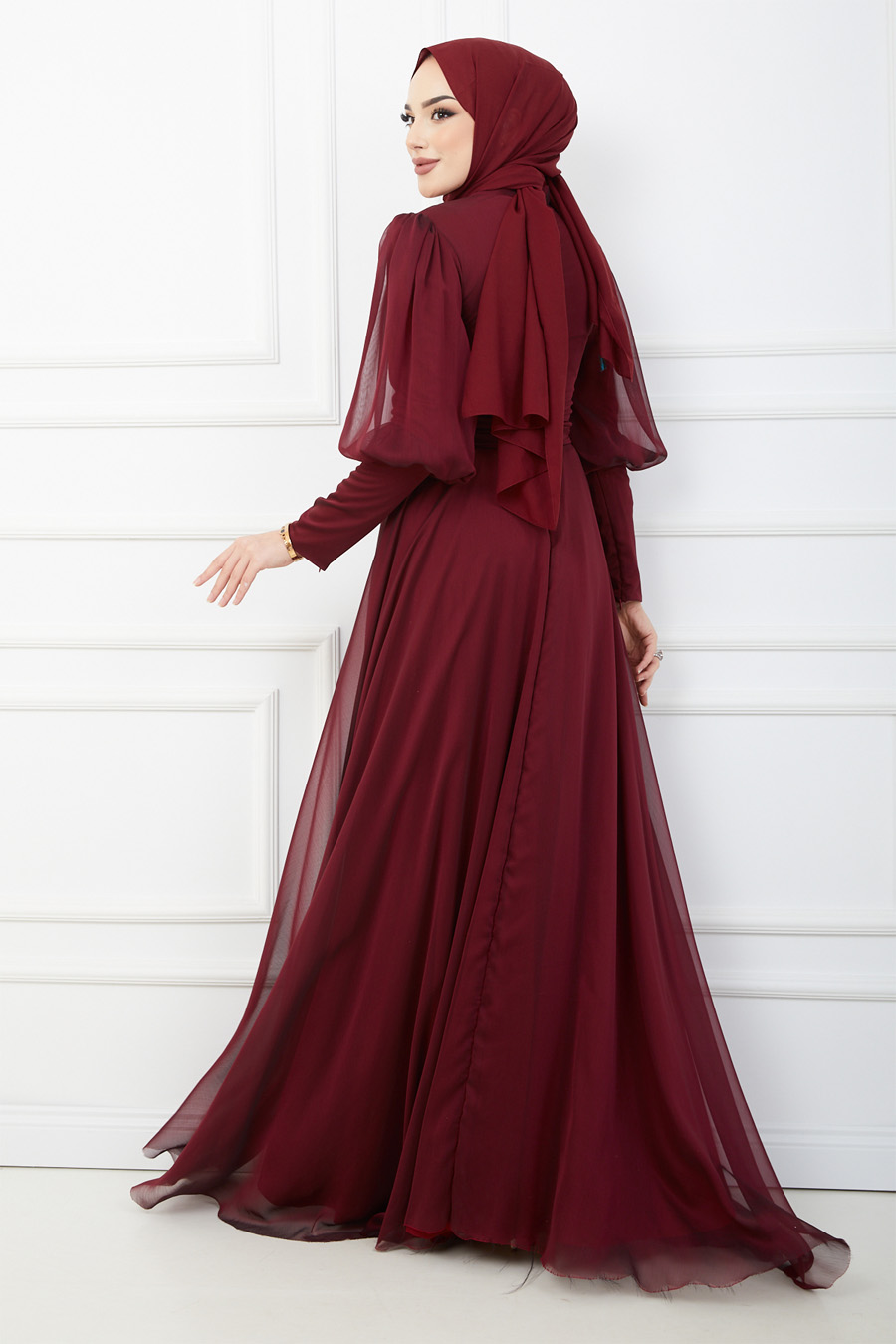 EVENING DRESS- CLARED RED 