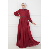 Evenıng Dress - Claret Red