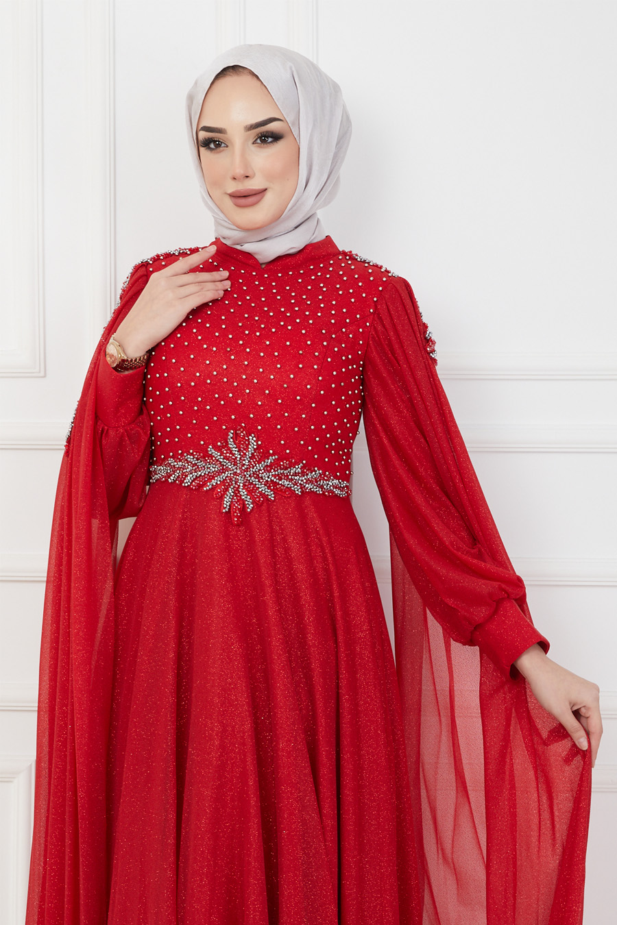 Evenıng Dress -Claret Red