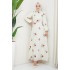 Flower Patterned Dress - Ecru