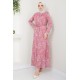 Flower Patterned Dress - ROSE COLOR 