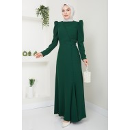 Tesettür Abiye Elbise - YEŞİL
