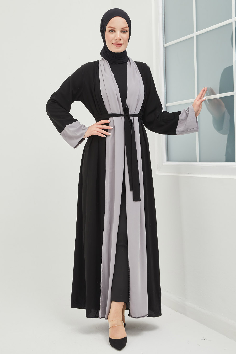 Tesettür Abaya - Gri