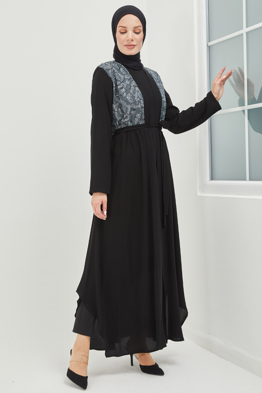 Tesettür Abaya - Gri