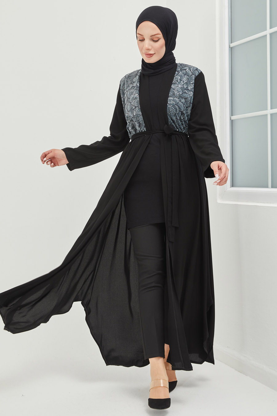 Tesettür Abaya - Gri