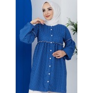 Puantiyeli Tunik - İndigo