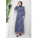 Patterned Dress - INDIGO COLOR 