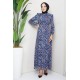 Patterned Dress - INDIGO COLOR 