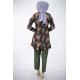 Tunic and Skirt Suit - Khaki Color