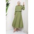 Tunic and Skirt Suit - OIL GREEN 