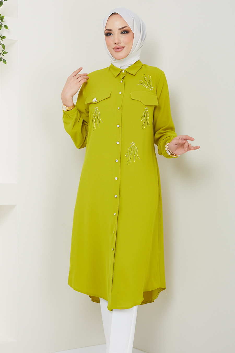 TUNIC -  OIL GREEN 