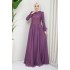 Pearl Detailed Evening Dress - Purple