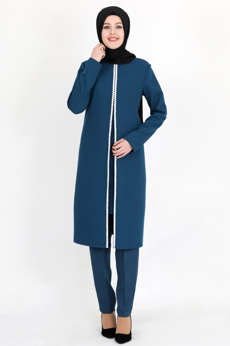 Tunic and Pant Suit - Petroleum Blue