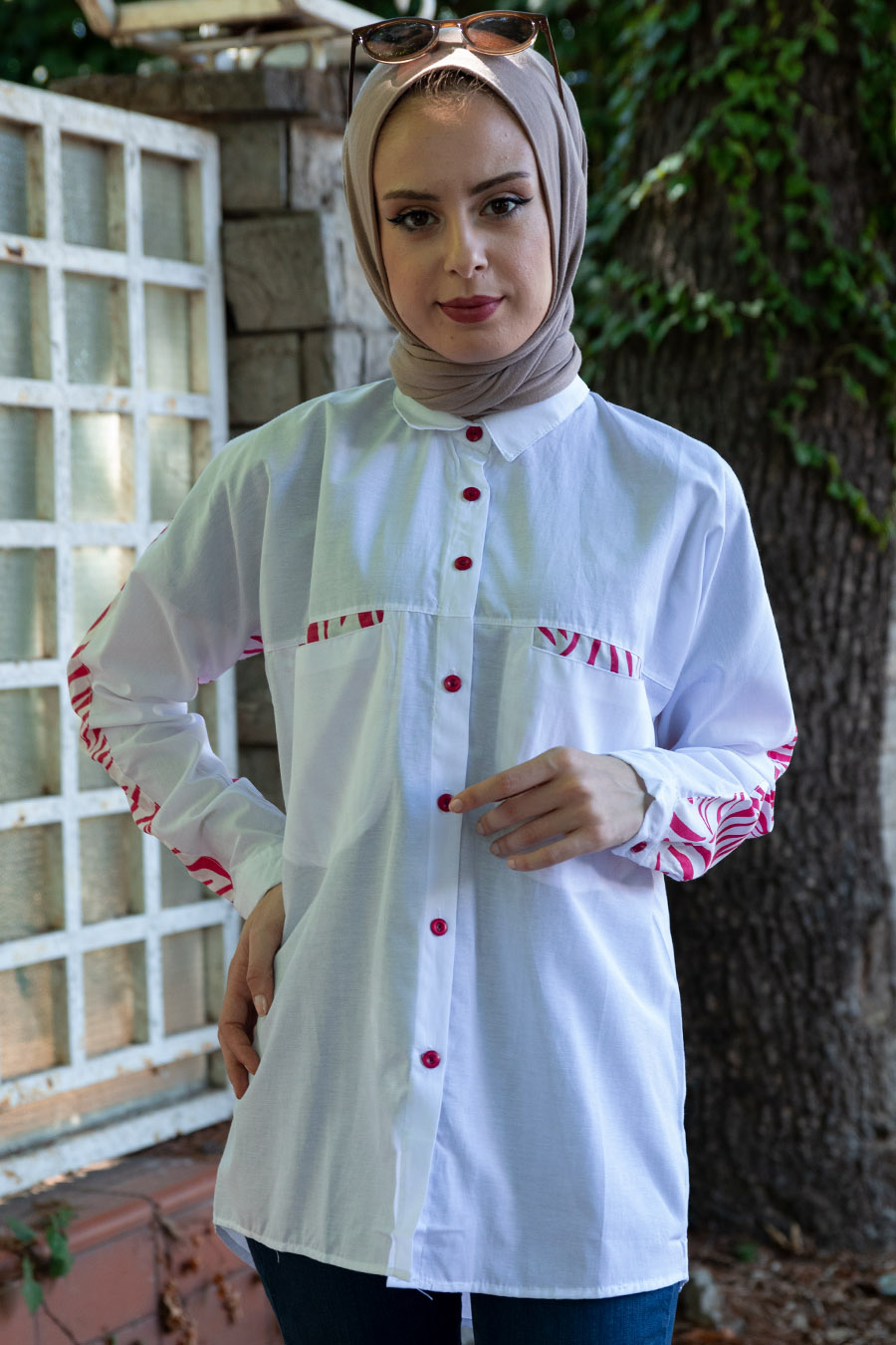 Zebra Desenli Tunik - Pembe