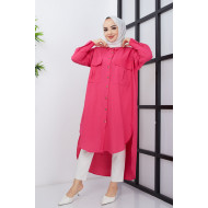 Asimetrik Kesim Tunik - Pembe