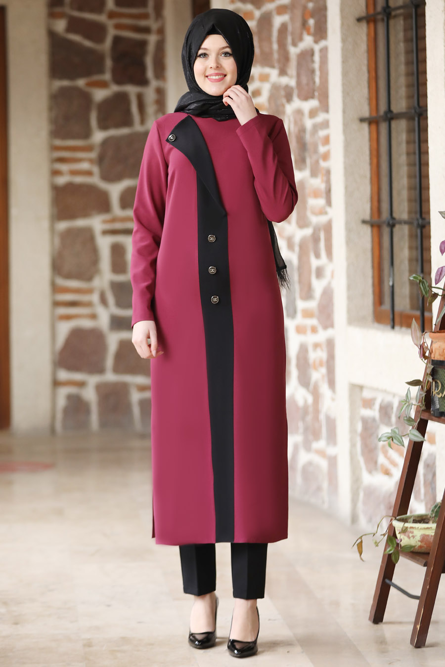 Tunic and Pant Suit - Plum