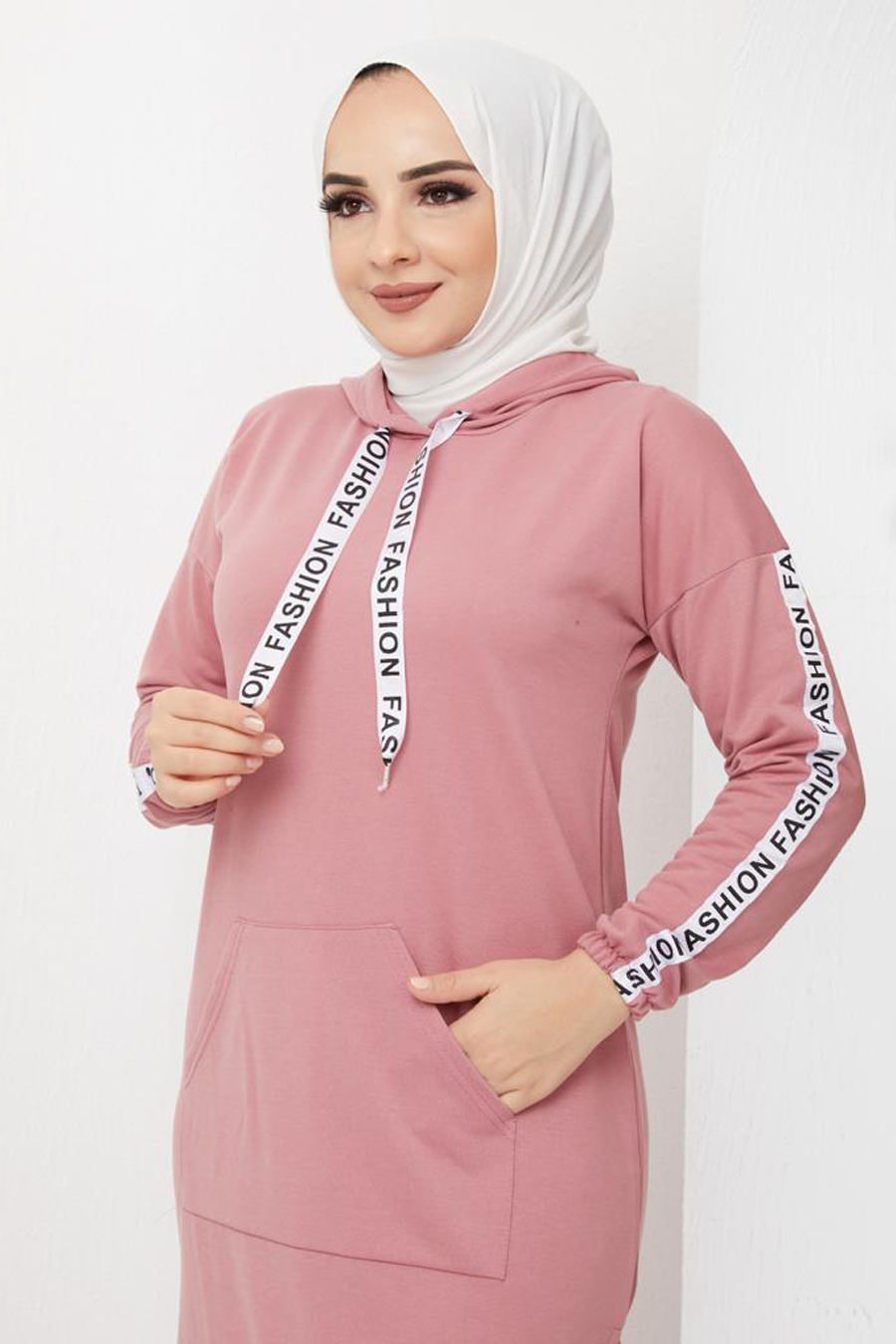 Şerit Detaylı Spor Takım - Pudra Şerit Detaylı Spor Takım - Pudra