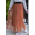Flower Patterned Skirt - Brıck Color
