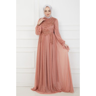 Evenıng Dress - Salmon Color