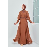 Evenıng Dress - Tan Color 