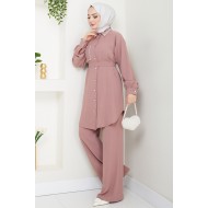 Pantalon Tunik İkili Tesettür Takım - PUDRA