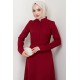 A Kesim Tesettür Elbise - Bordo 