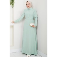 A Kesim Tesettür Elbise - Mint