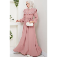 FLOWER PATTERNED POWDERPINK DRESS 