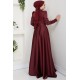 Taş Detaylı Abiye Elbise -BORDO Taş Detaylı Abiye Elbise -BORDO